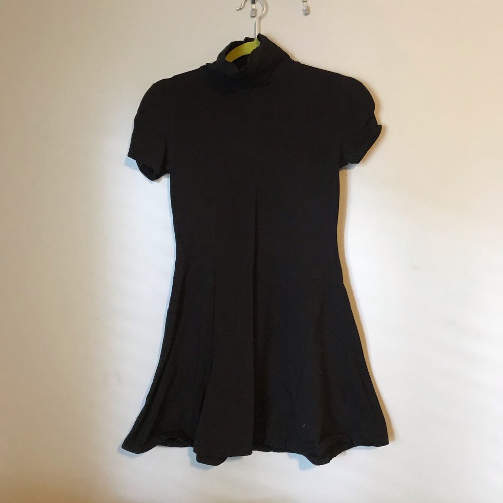 Black turtleneck skater dress